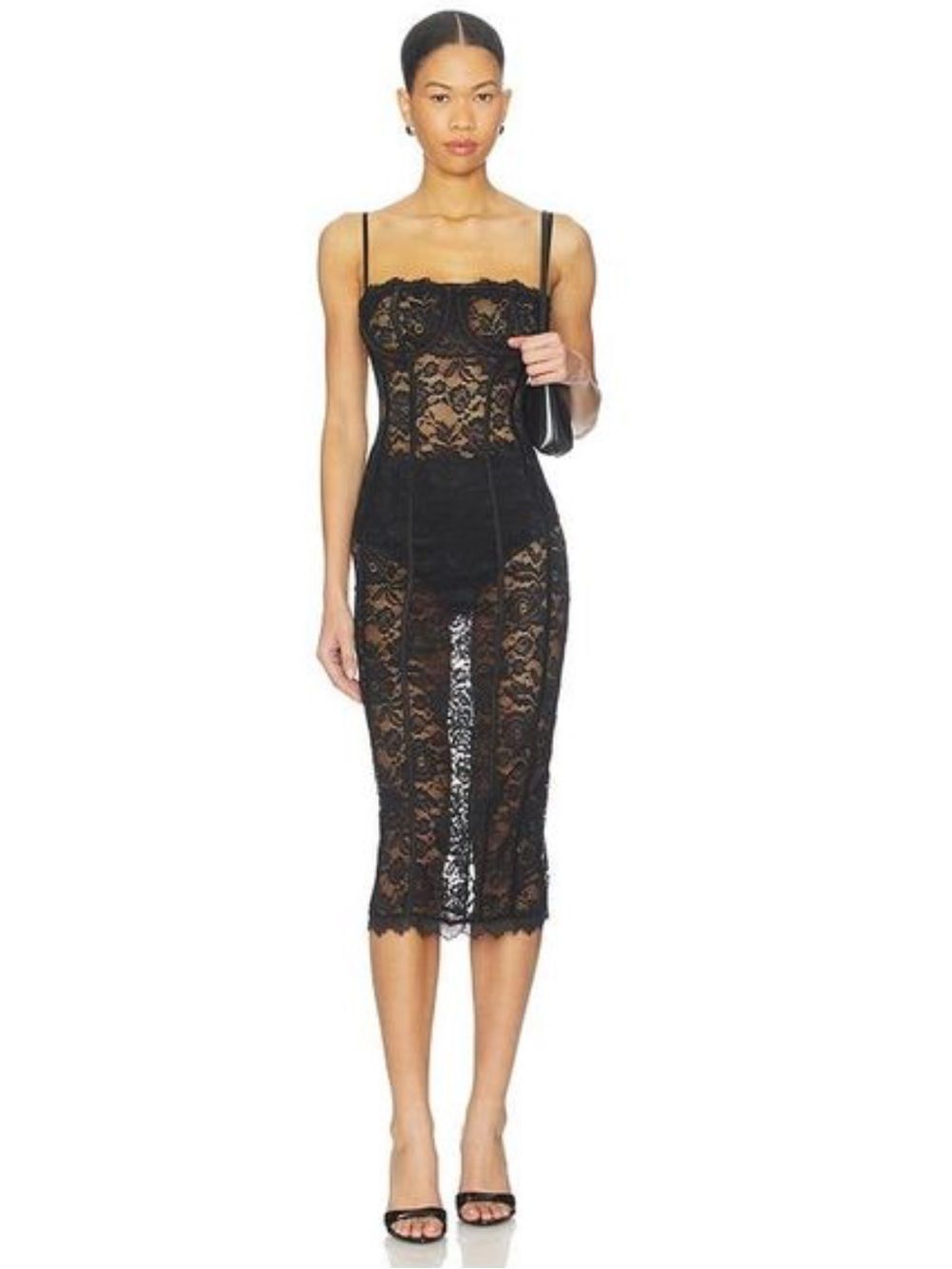 NWTs More To Come Esme Lace Corset Dress in Black Size Small